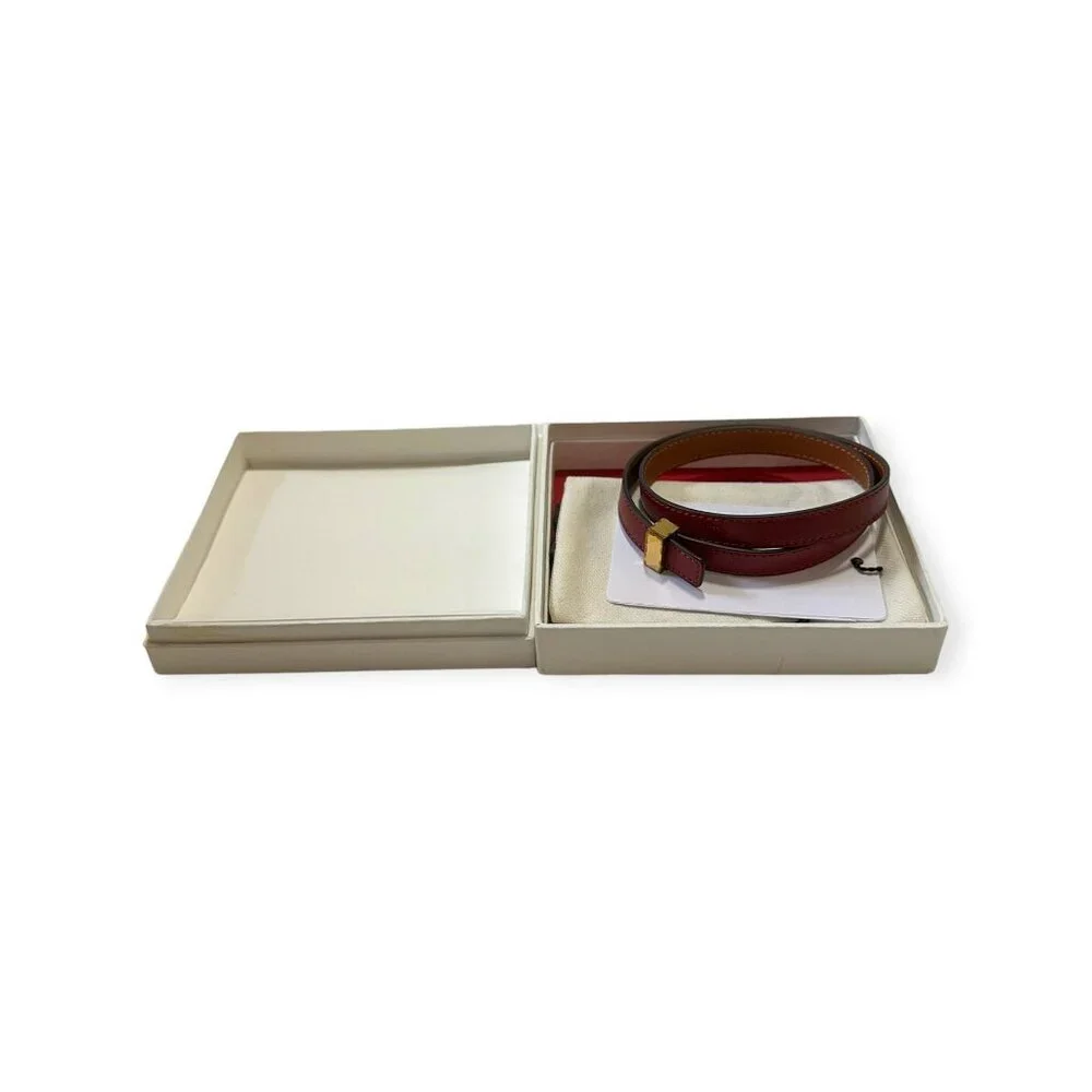 CÉLINE Triple Tour Wrap Leather Bracelet Burgundy Gold Phoebe Philo Era L NIB - Picture 12 of 14